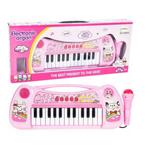 Detský klavír - keyboard s mikrofónom mačička