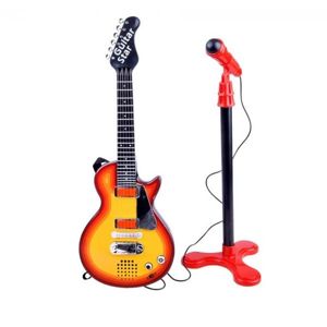 Elektrická rocková gitara s mikrofónom