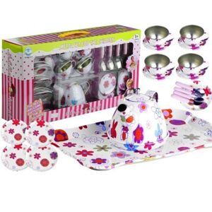 Farebná kovová čajová súprava pre bábiky