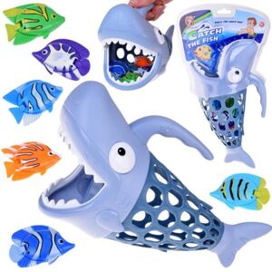 Hra - Chytanie rybiek košíkom v tvare žraloka