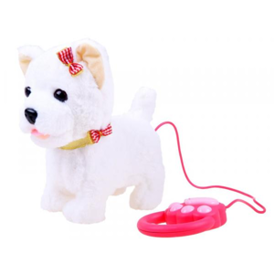 Interaktívny plyšový pes s voditkom krátkosrstý biely