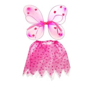 Kostým motýlia víla s krídlami - ružové hviezdy
