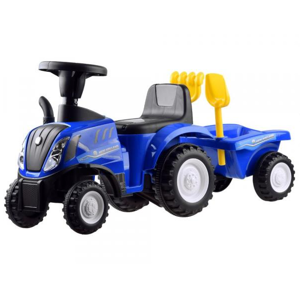 Odrážadlo traktor s prívesom modrý
