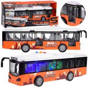 Oranžový autobusu s otváracími dverami
