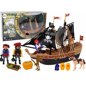 Pirátska loď s figúrkami pirátov a pokladom