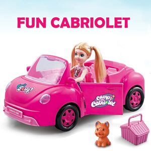 Ružový kabriolet s bábikou