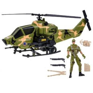 Vojenská helikoptéra s vojakom